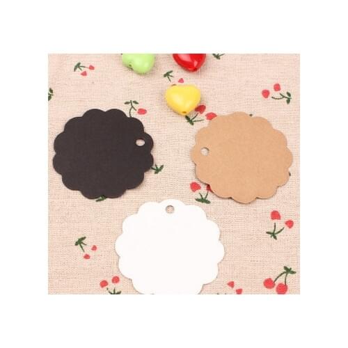 1000pcs/lot Free Shipping Blank Brown Kraft Paper Marked Blank Card Hand Draw Tags Labeled Card Circular lace