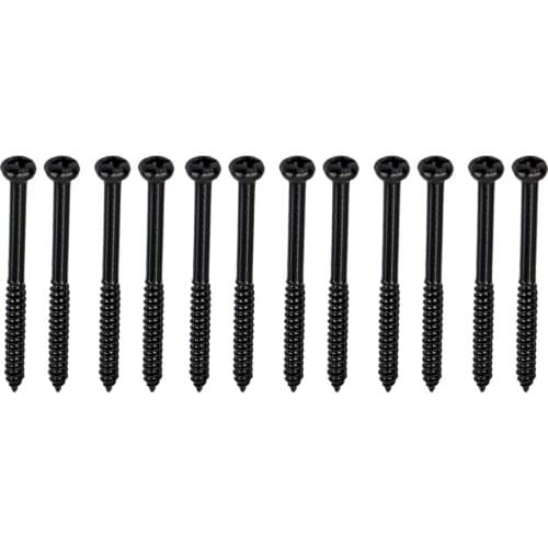 Tooyful 12 Pieces Bass Pickup Mounting Screws for PB JB Pickups Black