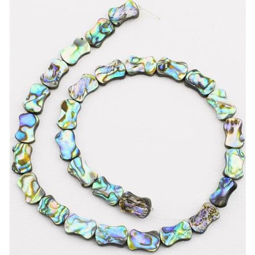 2 Strand Natural Paua Abalone Shell Flat "8" Shape Jewelry Making Loose Beads Strand15"