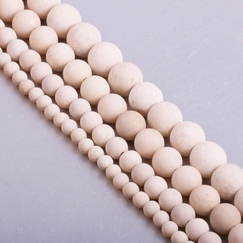 2020 Loose Beads Natural White matte stone round making DIY for jewelry bracelet necklace accessories for women 38cm