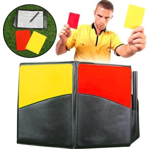 9pcs/set Useful Sport Football Soccer Referee Wallet Notebook with Red Card and Yellow Card