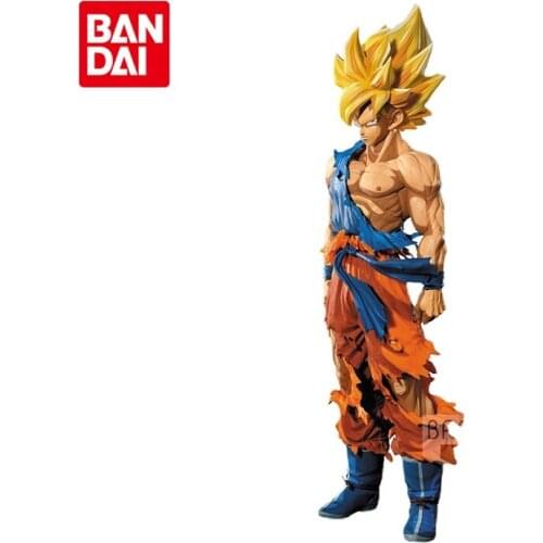 Bandai Genuine Dragon Ball Z MSP The Son Goku Comic Color Anime Action Figure Collect Model Toys Gifts For Birthday