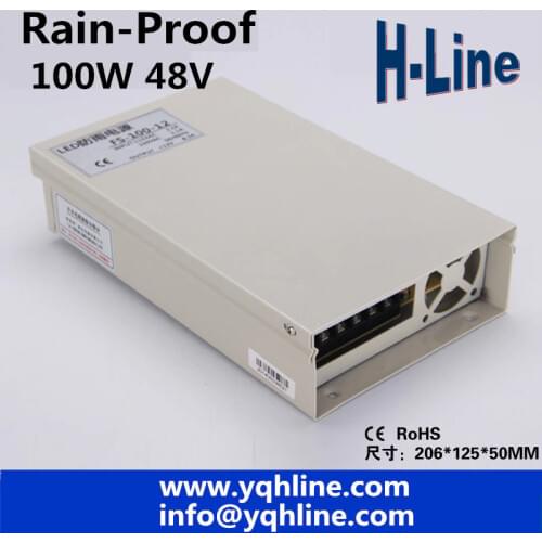 Free Shipping Rain-proof switch Power Supply Driver 48V 2A 100W AC110/220V to 48v CE&RoHS Certified outdoor use (FS-100-48v)