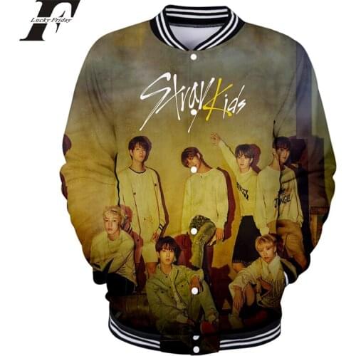 Stray Kids 3D baseball jacket bomber jacket Album StrayKids Casual Harajuku streetwear clothes plus size jacket 2019