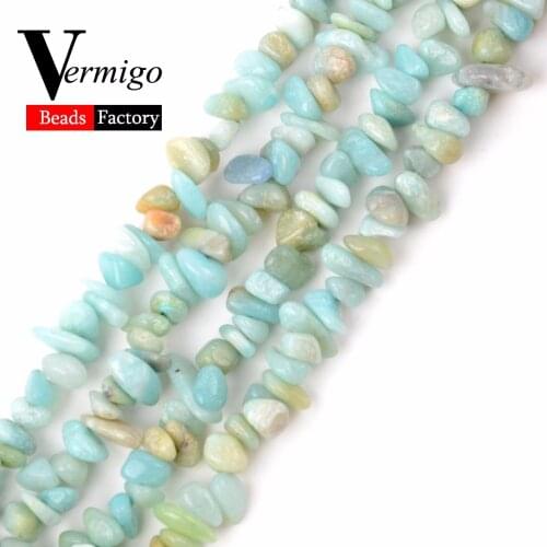 3-5-8-12mm Natural Irregular Stone Beads Amazonite Chip Gravel Beads For Jewelry Making 16inches Diy Bracelet Necklace Wholesale