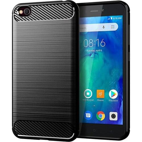 Xiaomi Redmi Go Case Rugged Armor Soft Silicone Back Cover Carbon Fiber Texture Brushed Phone Capa for Xiaomi RedmiGo 5.0" Coque