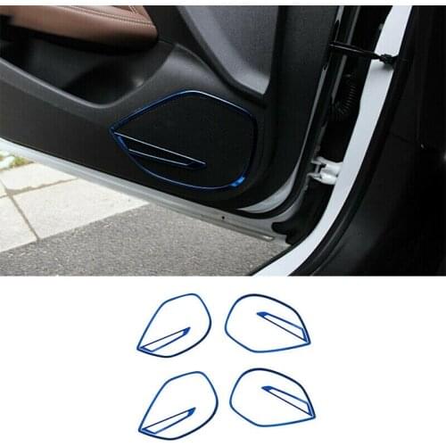 For Buick Regal 2017-2020 Blue Steel 8PCS Inner Door Speaker Ring Cover Trim Car Styling Accessories