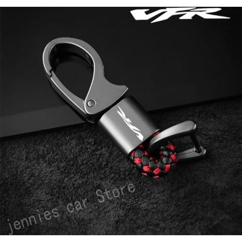 For HONDA VFR 750 800 1200 Models motorcycle Accessories Custom logo hanging waist with metal leather cord keychain