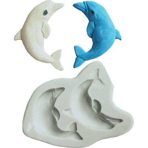 Dolphin Liquid Silicone Mold Fondant DIY Soft Clay Modeling Tool J132
