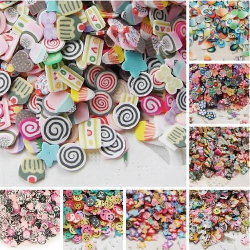 Hot Sale 1000PCS 5mm Nail Art 3d Mulity Style Mix Color Polymer Clay Resin Mold Filling DIY Beauty Nail Stickers Decorations