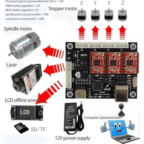 GRBL CNC controller CNC laser USB communication Three-axis control board X Y Y Z axis