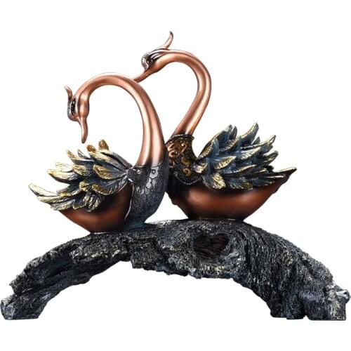 Swan Ornaments Furniture Wedding Decor Living Room TV Cabinet Business Wine Cabinet Statue Bedroom Home lovers Decoration gift