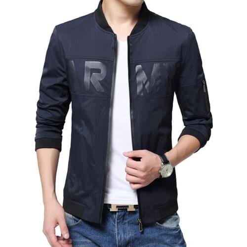 Big yards men Spring&Fall Korean style slim fit type nylon jacket male letters printing thin coat stand collar man clothes