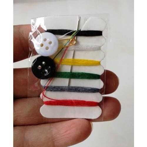 5Sets/lot Portable Mini Sewing Kit Needle Thread Button Pin Set Travel Household Tools Kit Hotel Hand Sewing Bags