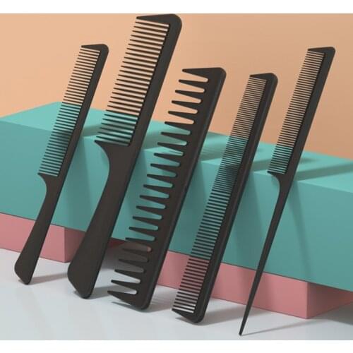 Carbon Fiber Comb Set Professional Hair Tail Comb Salon Cutting Combs Hair Salon Dye Comb Separate Parting for Hair Styling