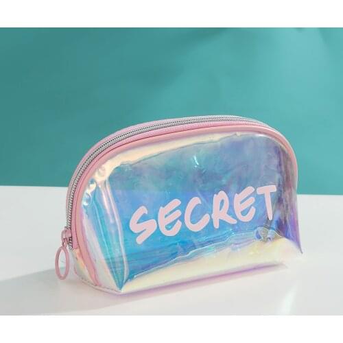 New Fashion Laser Deisgn PVC Cosmetic Bag Travel Organizer Women Make Up Bag Zipper Pouch Toiletry Bag Waterproof Jelly Bag