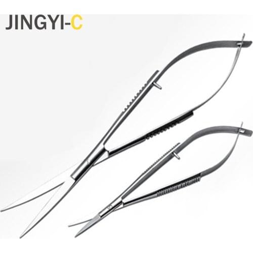 Stainless Steel Scissors Straight Curved Cuticle Scissor Dead Skin Spring shear Open Eye Microscissors Manicure Tools 12/16cm