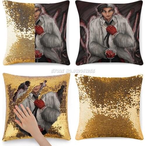 Oneus Xion Cruella De Vil Sequin Pillowcase Glitter Pillow Case for Sofa Decorative Party Oneus Oneus Xion Oneus Dongju Xion Don