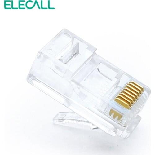RJ45 Net Network Modular Plug Gold plated Cat5 CAT5e Connector 8P8C utp Modular 10pcs/50pcs