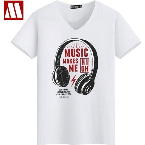 MYDBSH Brand Unisex Funny headset print T-shirt Girls Tops and Blouses Short Sleeve Summer Mens Cotton Tee Shirts Big Size 5XL