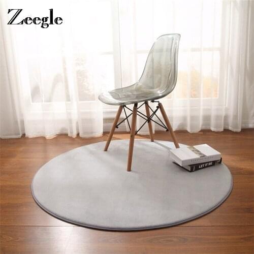 Zeegle Floor Mat Carpet For Living Room Round Carpets For Living Room Children Bedroom Mat Non-Slip Bathroom Carpet