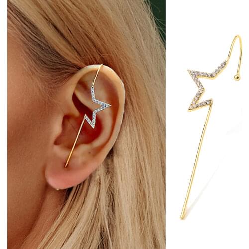 2021 Newest Arrivals Unique Jewelry 1 Pcs Earring Women Geometry Ear Pin Design Line Around Earrings Zircon Wedding Accessories