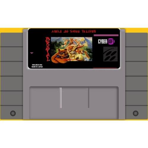 BRUTAL PAWS OF DESTINY 16 bit Big Gray Game Card For USA NTSC Game Player