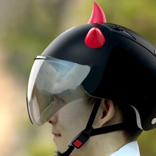 1 Pair Helmet Sticker Cute Decorative ABS Motorcycle Helmet Headwear Horn Suction Cups for Helmets Decor