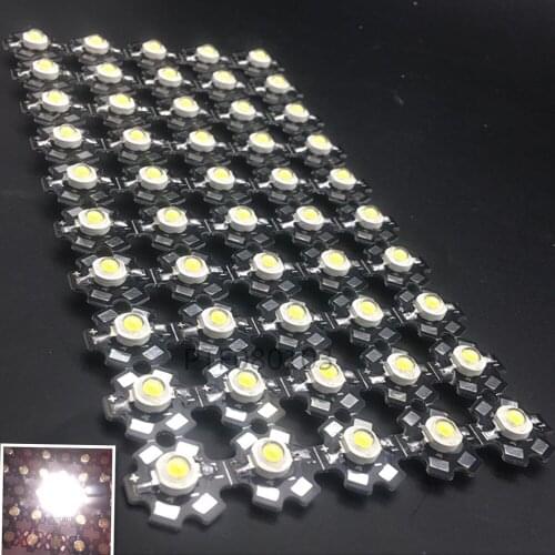 1W 3w High power LED Lamp bead Chips 4000K-4500K neutral white high light bulb lights 100PCS