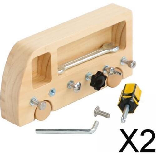 2xMontessori Baby Wooden Toy Screw Bolts Sets Screwdriver Educational Toy