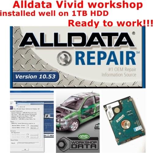 2020 hot sale All data auto repair software alldata 10.53 mit//chell OD5 2015 vivid workshop data installed well on 1TB HDD