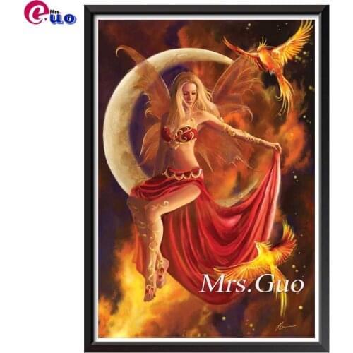 5D DIY Diamond Painting Fantasy Fire Moon Fairy Phoenix cross stitch mosaic full square diamond embroidery rhinestone gift