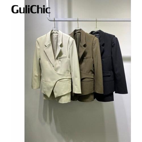 9.2 GuliChic High Quality Women Temperament Comfortable Solid Color A Variety Of Wearing Methods Fashion Two Piece Set Blazer