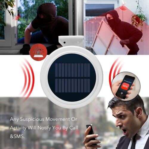GSM Solar Alarm Wireless Home GSM Security Alarm System DIY Kit With Auto Dial Motion Detector Sensor Burglar Alarm System