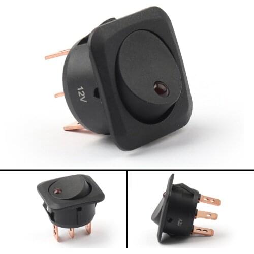 Areyourshop 4PCS SCI 24mm 12V LED Round Rocker Switch ON/OFF Green for Car Van Dash Boat Green Red Wholesale Switches