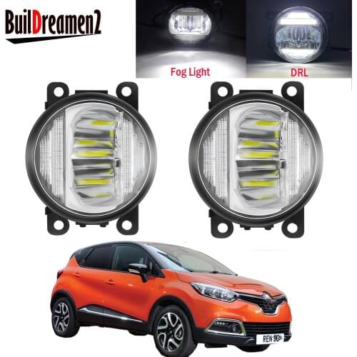 2 Pieces Car LED Fog Light Assembly DRL Daytime Running Lamp 30W 8000LM 12V High Bright For Renault Captur 2013-2017