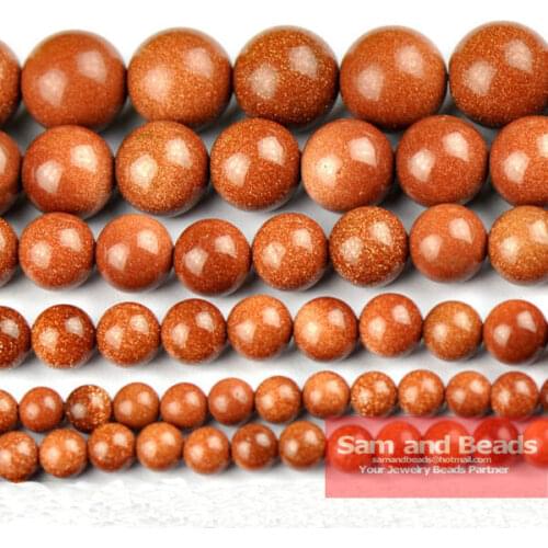 Free Shipping Natural Gold Sand Stone / Golden Sand Round Loose Beads 16" Strand 4 6 8 10 12 MM Pick Size For Jewelry GSB01