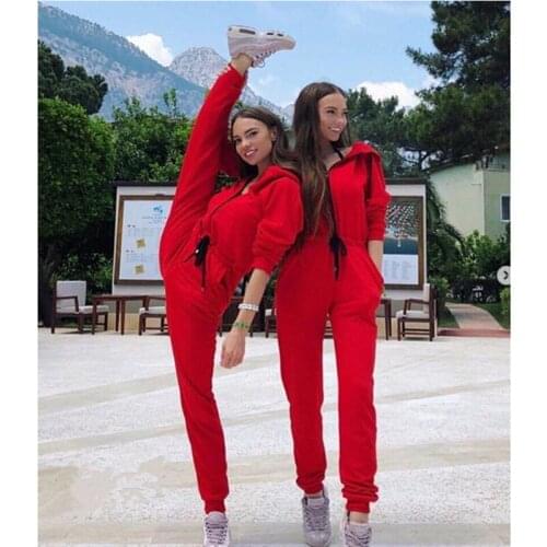 Brand New Style Casual Women One Piece Outfits Jumpsuit Long Sleeve Bodycon Front Zipper Hooded Sexy Rompers Playsuit