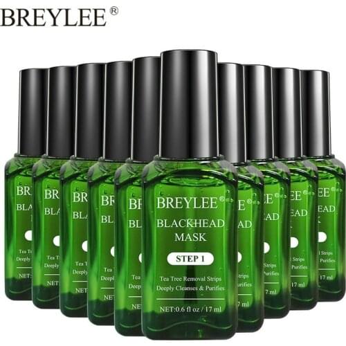 BREYLEE 10pcs Black Mask Blackhead Remover Skin Care Peeling Off Mask Acne Treatment Serum Facial Sheet Mask Shrink Pore Essence