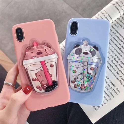 3D Cute Cartoon Glitter quicksand phone Case For Samsung Galaxy A50 A30S A40 A20 A10 A6 A750 A9S S20 S8 S9 S10 Lite case cover