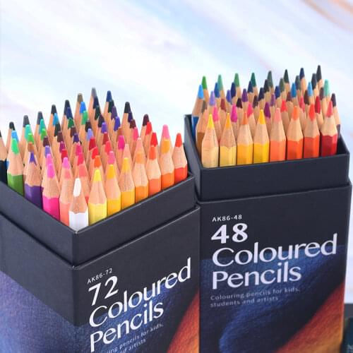 Coloured Pencils for Drawing Pencil Set 12/24 Wooden Lead Pencil Oil Pastel Macaron Drawing Set Professional School Art Supplies