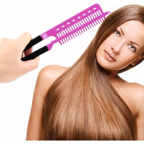 DIY Salon Folding Hairdressing Styling Hair Straightening V Type Comb Clip Design Fashion Salon Hairbrush Tools Hair Care