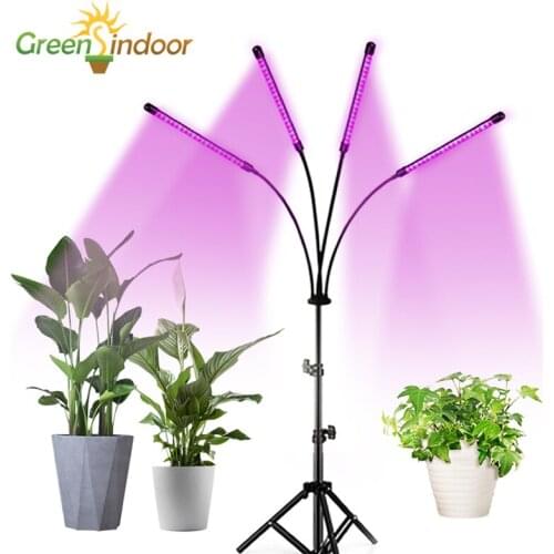 27W 36W Grow Light With Timer Full Spectrum Tripod Stand Growing Lamp For Indoor Flowers Plant 3 Modes Phyto Lamp 5V USB Adapter