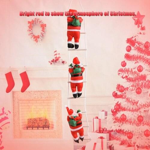 Hot Santa Claus Climbing Stairs Christmas Tree Decoration New Year Ornament Santa Claus Giving Gift Hangings With Stair