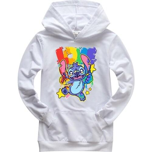 Lilo&Stitch Kids Stitch Print Hoodies Disney Cartoon Child Fashion Hoodie Baby Boy Girl Spring&Autumn Kids Sweatershirts Clothes