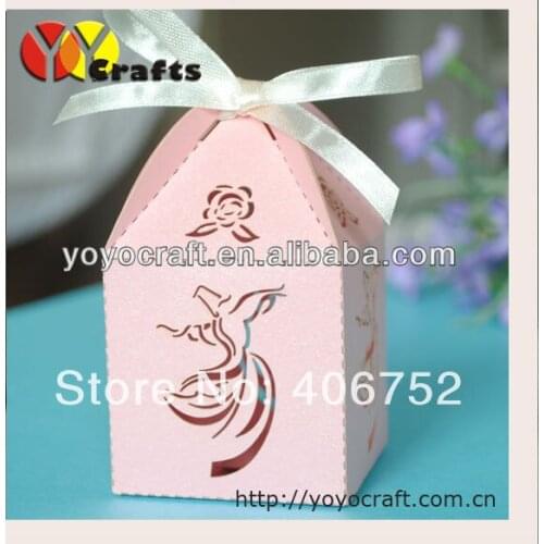 Customized pearl paper laser cut fashionable wedding gift candy boxes elegant special design classical paper wedding favor box