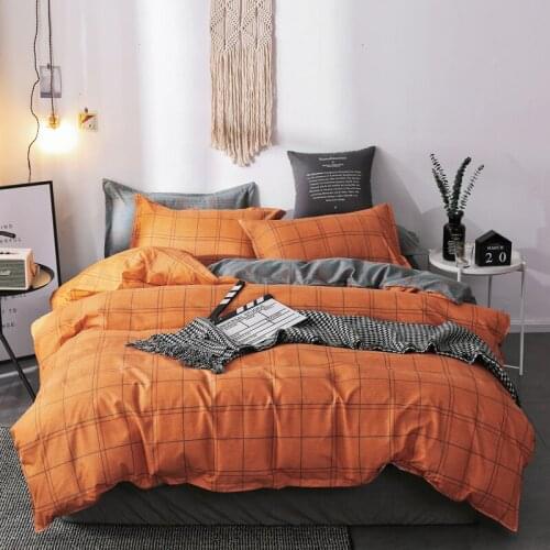 Household Soft comfortable bedding set bed linens duvet cover+ flat sheet+Pillowcase 3/4pcs single full queen king size