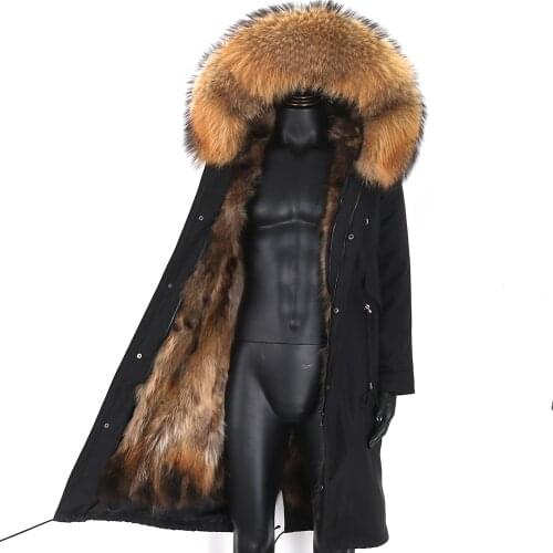 X-Long Waterproof Parka Winter Jacket men Real Fox Fur Liner Coat Big Natural Raccoon Fur Hood Thick Warm Long Parkas Streetwear