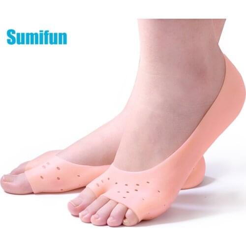 2pcs Soft Silicone Moisturizing Gel Socks For Foot Care Protector Relieve Dry Cracked Peeling Heels Shoes Insole Pedicure C1752