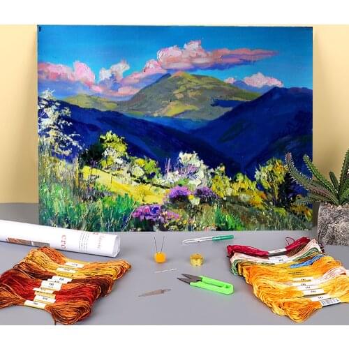 Landscape Mount Menchul Printed Canvas 11CT Cross-Stitch Kit Embroidery DMC Threads Craft Handiwork Hobby Handmade Wholesale